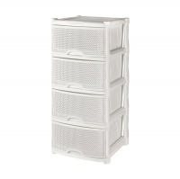 Комод пластиковый Keeplex Ajur 4-х секционный, белое облако