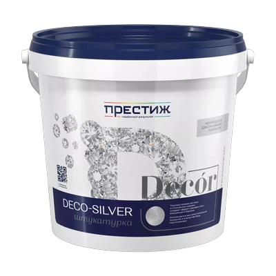 Штукатурка акриловая декоративная, серебристый, Престиж Deco Silver (2,5 кг)