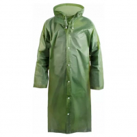 Дождевик с капюшоном на кнопках зеленый, EVA