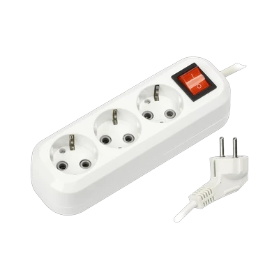 Удлинитель 3 гнезда с заземлением, с выключателем, Smartbuy (3 м)