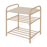 Банкетка для обуви Nika Б1-1/БЖ мягкое сиденье, бежевый металлик