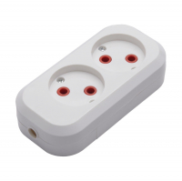 Розетка Stekker 2-местная б/з разборная переносная, белый (PST10-200-20)