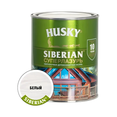 Суперлазурь для дерева Husky Siberian полуглянцевая, белый (0,9 л)