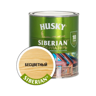Суперлазурь для дерева Husky Siberian полуглянцевая, бесцветная (0,9 л)