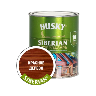 Суперлазурь для дерева Husky Siberian, Красное дерево (0,9 л)