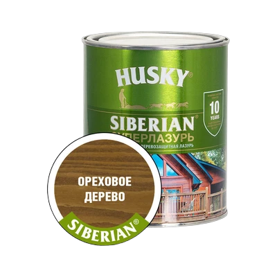 Суперлазурь для дерева Husky Siberian, Ореховое дерево (0,9 л)