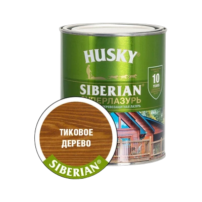 Суперлазурь для дерева Husky Siberian, Тиковое дерево (0,9 л)