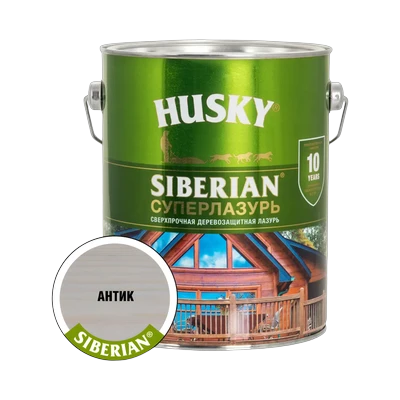 Суперлазурь для дерева Husky Siberian полуглянцевая, антик (2,7 л)
