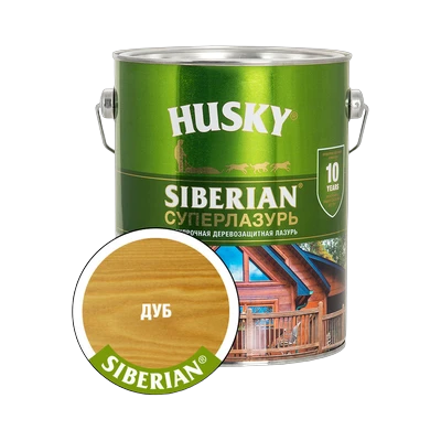 Суперлазурь для дерева Husky Siberian, Дуб (2,7 л)
