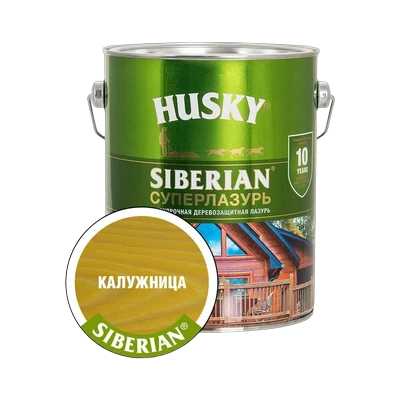 Суперлазурь для дерева Husky Siberian, Калужница (2,7 л)