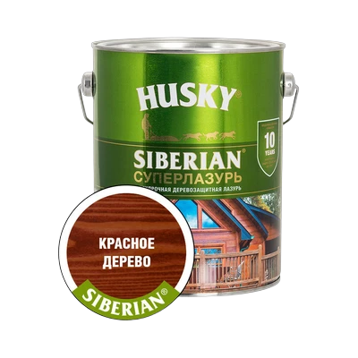 Суперлазурь для дерева Husky Siberian, Красное дерево (2,7 л)