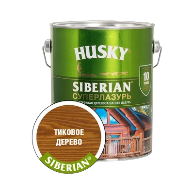 Суперлазурь для дерева Husky Siberian, Тиковое дерево (2,7 л)