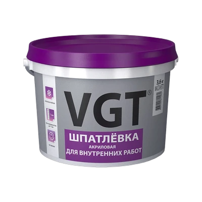Шпатлевка акриловая для внутренних работ, VGT (1,7 кг)