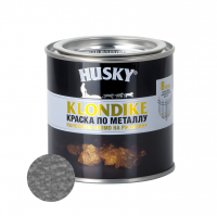 Краска по металлу Husky Klondike с молотковым эффектом, серый металлик 0,25 л