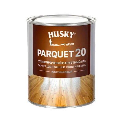 Лак паркетный полуматовый, Husky Parquet 20 (0,9 л)