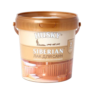 Лак акриловый Husky Siberian для саун полуматовый (0,9 л)