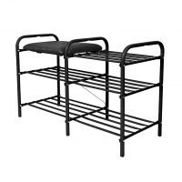 Этажерка для обуви ЭТЛ3-1Ч Люкс 3-х ярусная, черный матовый/черный