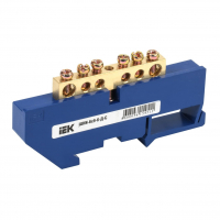 Нулевая шина на DIN-рейку 6х9 мм  (6 отверстий)