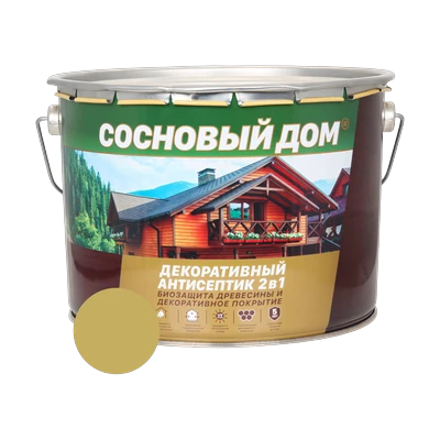 Состав декоративно-защитный Сосновый дом для древесины, калужница 9 л