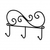 Вешалка настенная ВН275Ч Кружева 3 крючка, черный