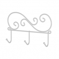Вешалка настенная ВН275Б Кружева 3 крючка, белый