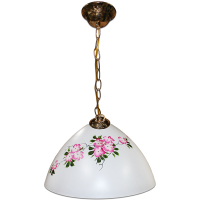 Светильник Крокус-колпак Сакура большой, белый/розовый/цепь