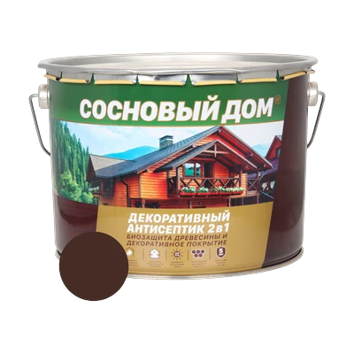 Состав декоративно-защитный Сосновый дом для древесины, палисандр 9 л