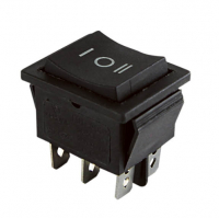 Выключатель клавишный YL-206 черный, 3 положения, TDM