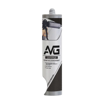 Герметик AVG силиконовый санитарный, прозрачный 280 мл