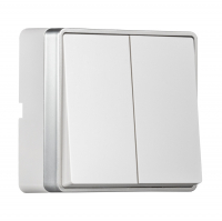 Выключатель Smartbuy Сириус 2-клавишный открытой установки, белый (SBE-07w-10-SW2-0)