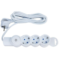 Удлинитель 3 гнезда с заземлением, с выключателем, Спутник MI-303 (4,5 м)