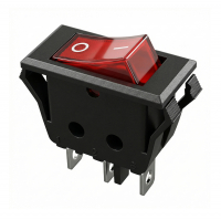 Выключатель клавишный Rexant 10А 250В, красный (36-2225)