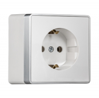 Розетка Smartbuy Сириус 1-местная с/з открытой установки, белая (SBE-07w-16-S1-Z)