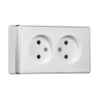 Розетка Smartbuy Сириус 2-местная б/з открытой установки, белая (SBE-07w-16-S2-N)