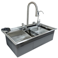 Мойка врезная SANTREK HB7545S многофункциональная 750х450х220 т 3,0 нержавеющая сталь, сатин