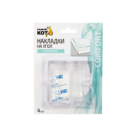 Накладки на углы, прозрачные, Рыжий кот (4 шт)