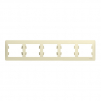 Рамка Glossa 5-местная, бежевый