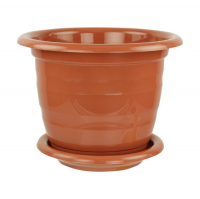 Горшок для цветов Виола М1331 с поддоном 1,0 л, коричневый