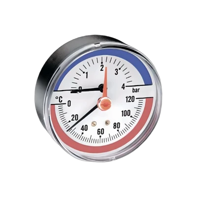 Термоманометр горизонтальный 1/2", 120°С 6 бар, Vieir