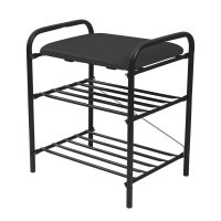 Банкетка для обуви Nika Б1-1/Ч мягкое сиденье, черный