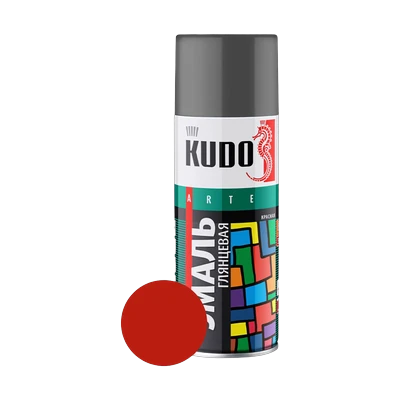 Эмаль аэрозольная KUDO KU-1003 алкидная, красная 520 мл