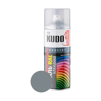 Эмаль аэрозольная KUDO RAL KU-07046 алкидная, серый 520 мл