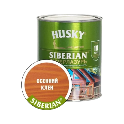 Суперлазурь для дерева Husky Siberian, Осенний клен (0,9 л)
