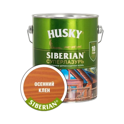 Суперлазурь для дерева Husky Siberian, Осенний клен (2,7 л)
