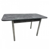 Стол №5 "Прямоугольник бабочка" 1100х700+300 мм столешница Обсидиан,ножки Хром