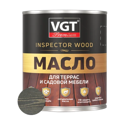 Масло для террас и садовой мебели VGT, дуб темно-серый 0,75 кг