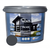 Краска Veres Facade для деревянных фасадов акриловая матовая, графит 9,0 л
