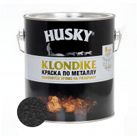 Краска по металлу Husky Klondike с молотковым эффектом, черный 2,5 л