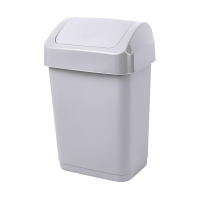 Контейнер для мусора Spin&Clean Step 12 л с крышкой, серый