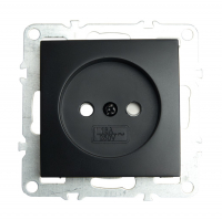 Розетка Stekker Эрна 1-местная б/з скрытой установки без рамки, черный (PST10-9109-03)